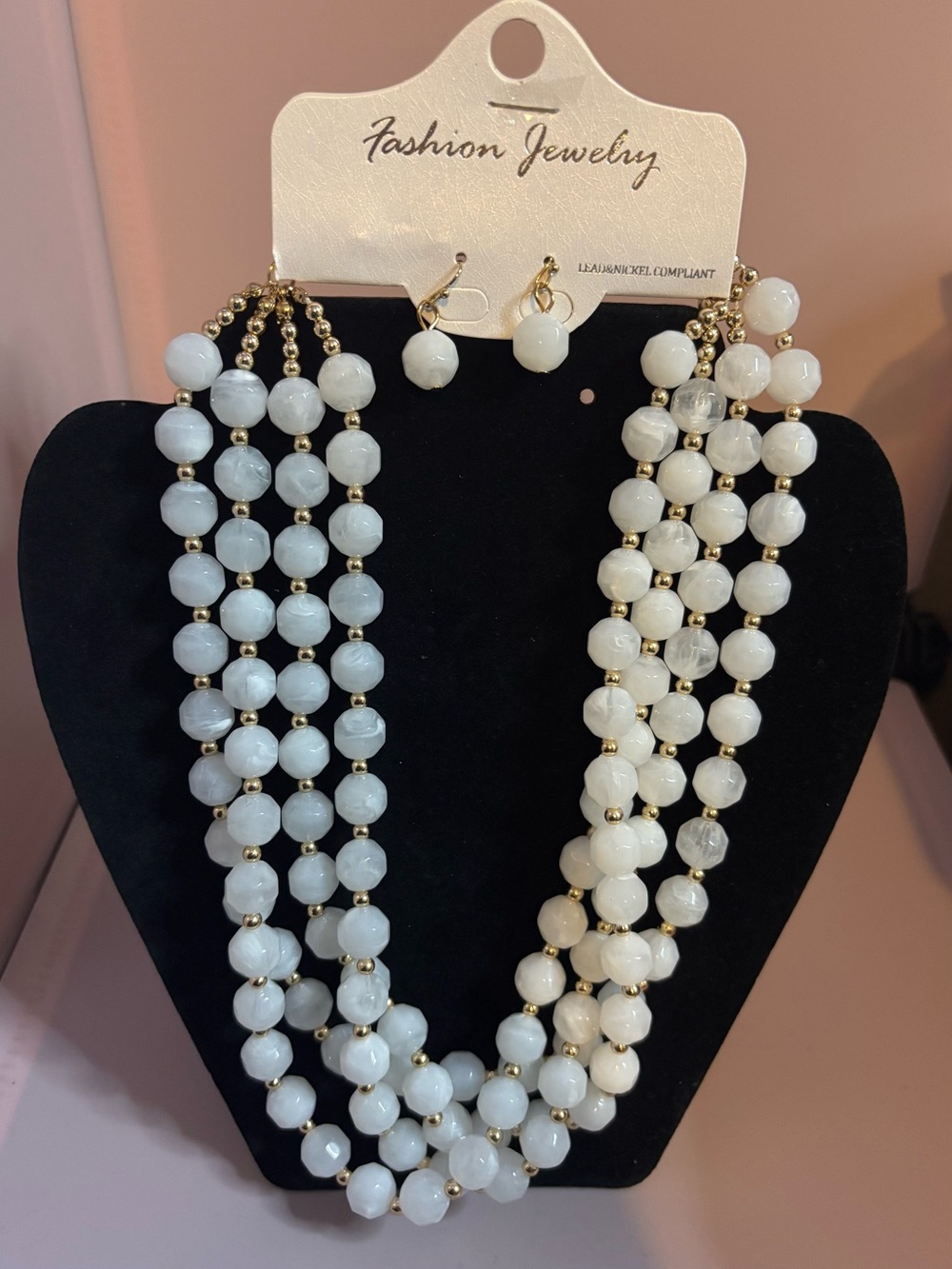 White Beaded Necklace